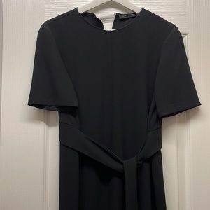 Black midi dress Zara Women with belt size M